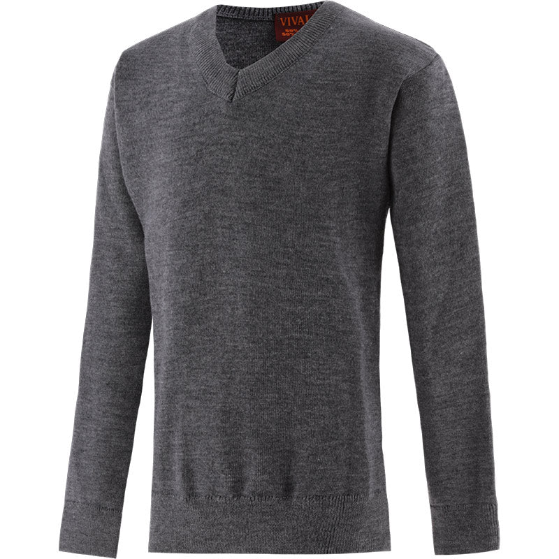 Grey v neck hot sale school jumper