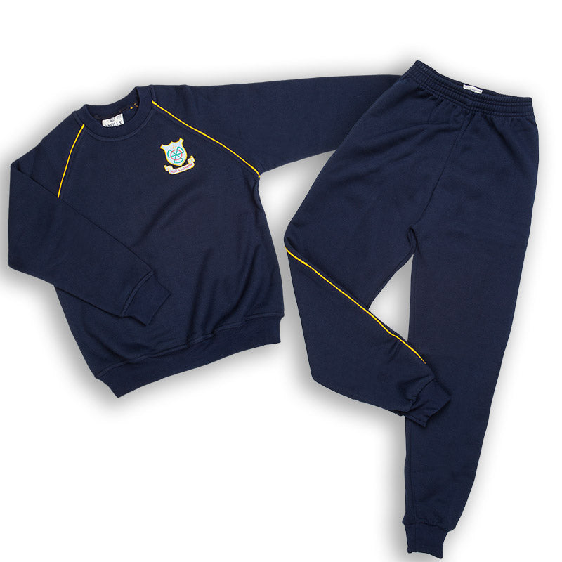 Tracksuit Bottoms (Navy/Red/White) - Embroidered with Dame Allan's Junior  School Logo