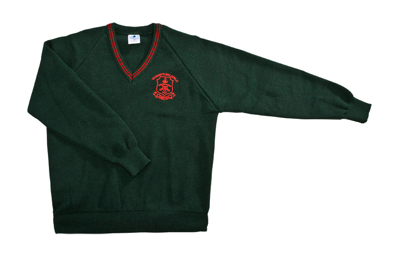 Red school deals sweater
