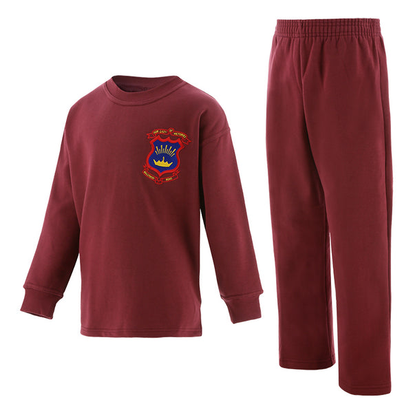 Maroon tracksuit pants on sale school