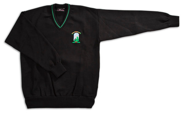 Black cropped school jumper top